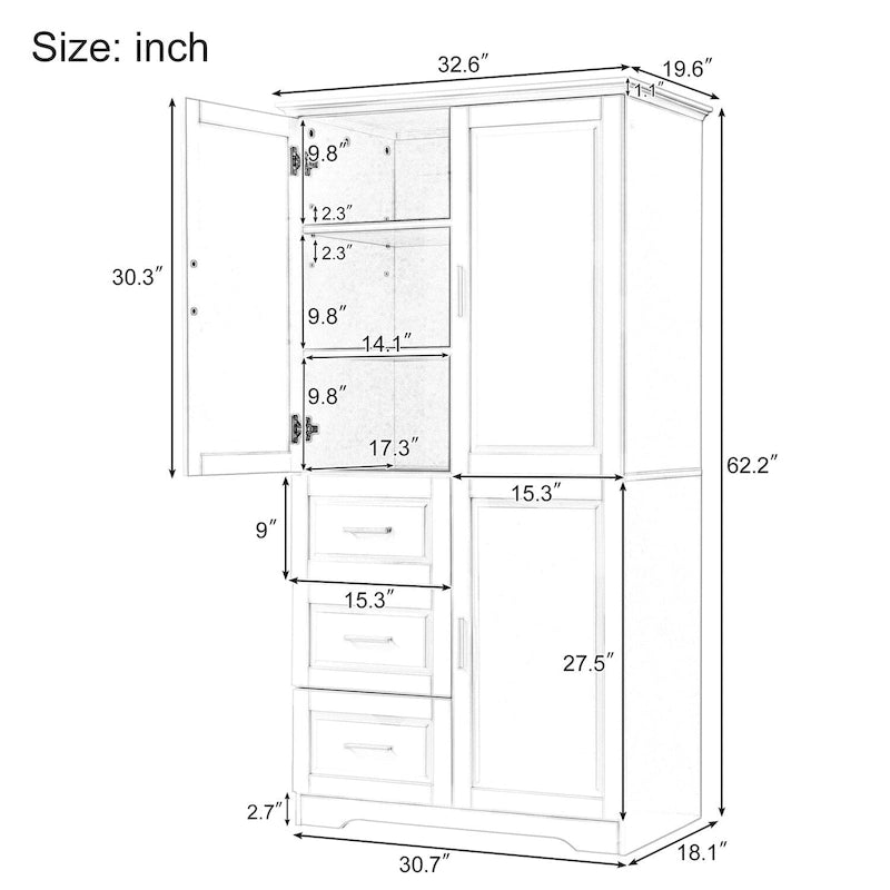 Meuble de rangement haut et large avec portes