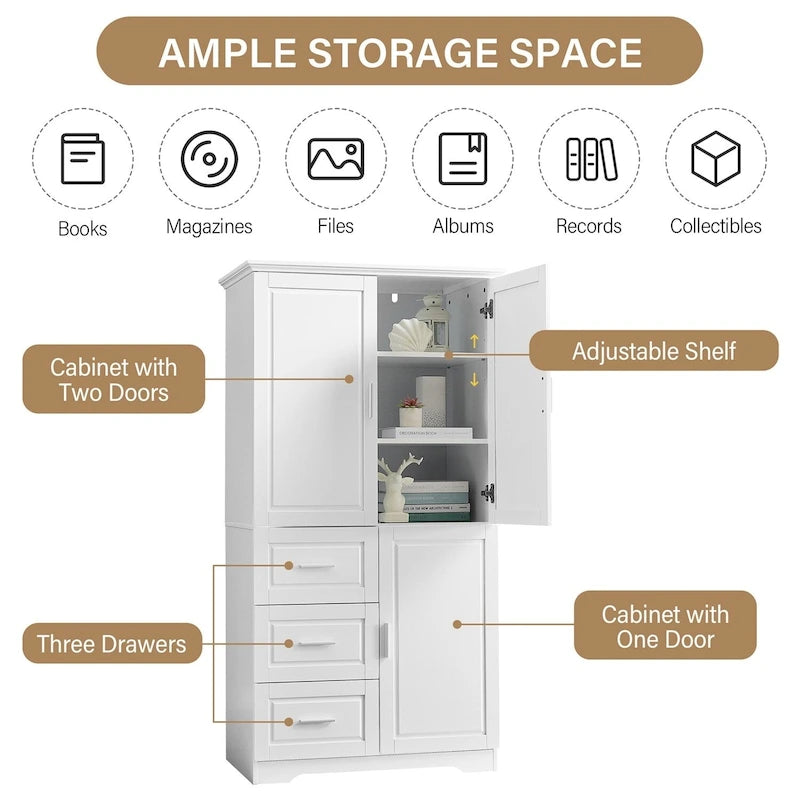 Meuble de rangement haut et large avec portes