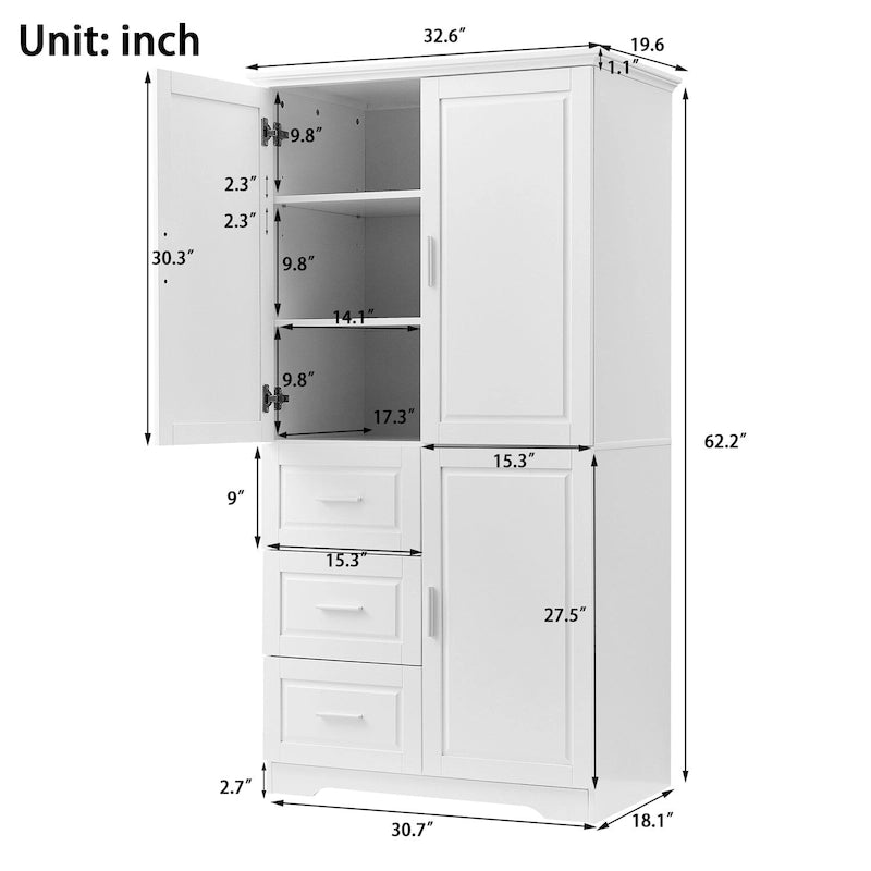 Meuble de rangement haut et large avec portes
