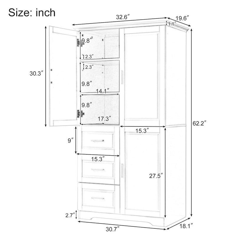 Meuble de rangement haut et large avec portes