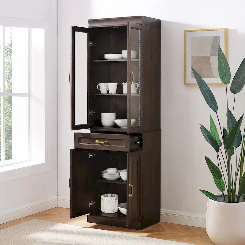 Armoire de cuisine avec porte vitrée