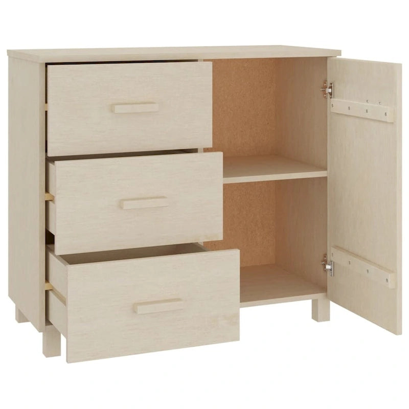 Buffet de cuisine en pin massif avec rangements - 89,9x39,9x80 cm