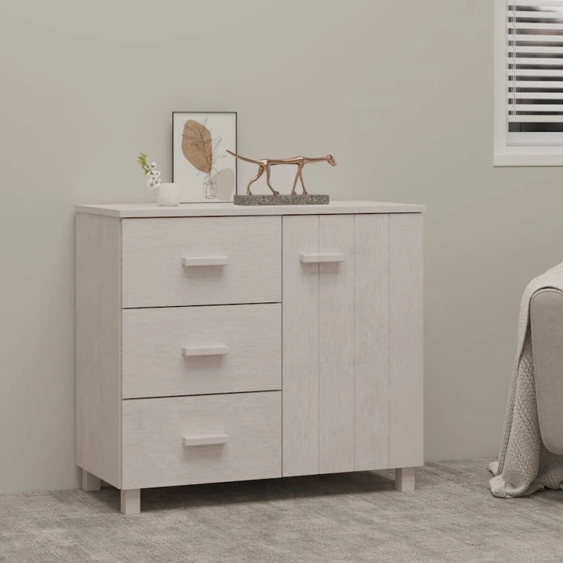 Buffet de cuisine en pin massif avec rangements - 89,9x39,9x80 cm