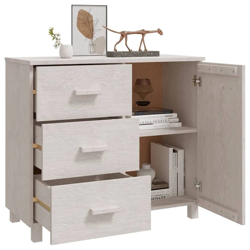 Buffet de cuisine en pin massif avec rangements - 89,9x39,9x80 cm