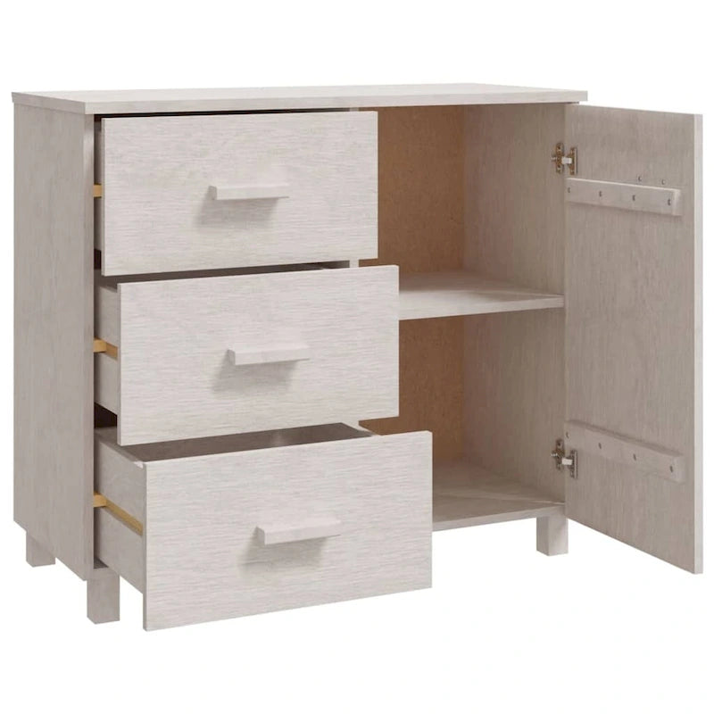 Buffet de cuisine en pin massif avec rangements - 89,9x39,9x80 cm
