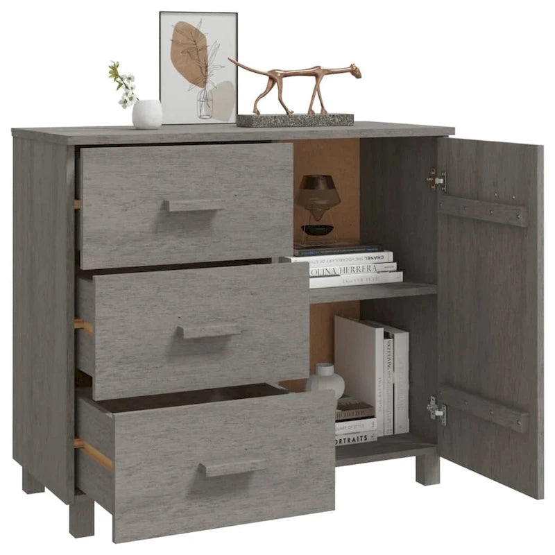 Buffet de cuisine en pin massif avec rangements - 89,9x39,9x80 cm