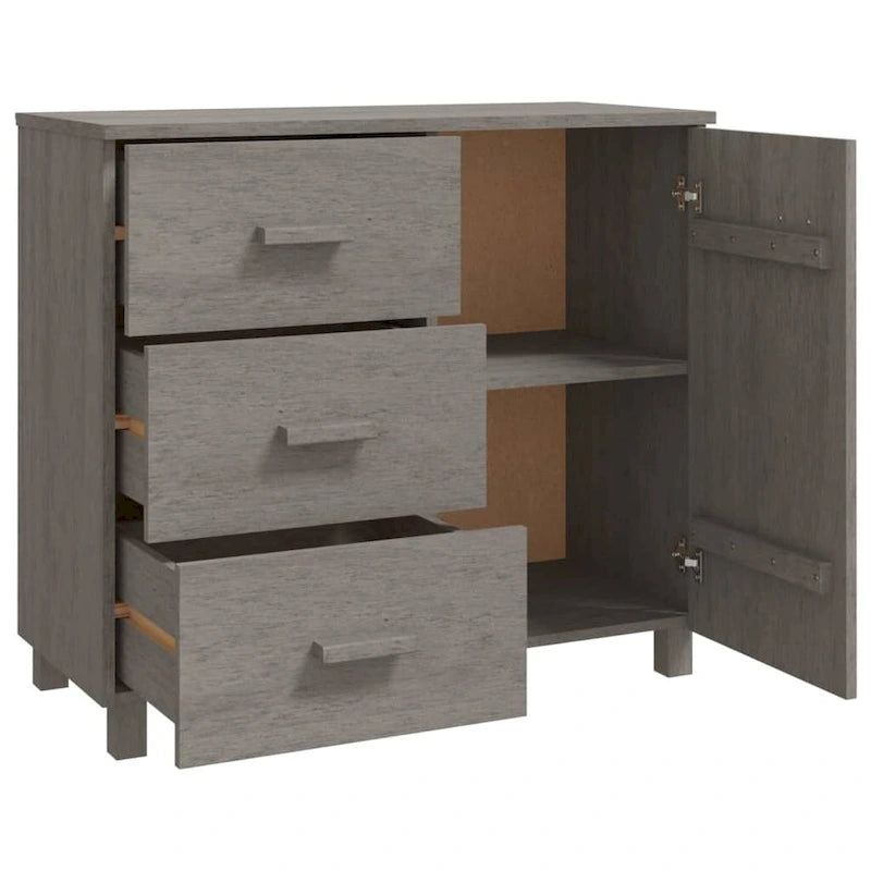 Buffet de cuisine en pin massif avec rangements - 89,9x39,9x80 cm