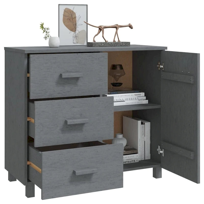 Buffet de cuisine en pin massif avec rangements - 89,9x39,9x80 cm