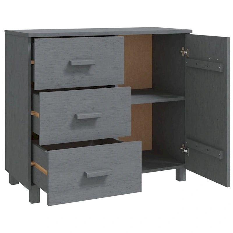 Buffet de cuisine en pin massif avec rangements - 89,9x39,9x80 cm