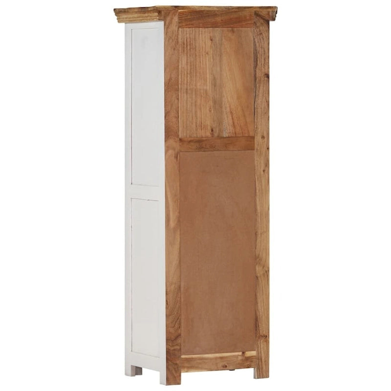 Highboard Marron&Blanc 40x30x110 Bois massif Mangue et Acacia - 40 x 30 x 110