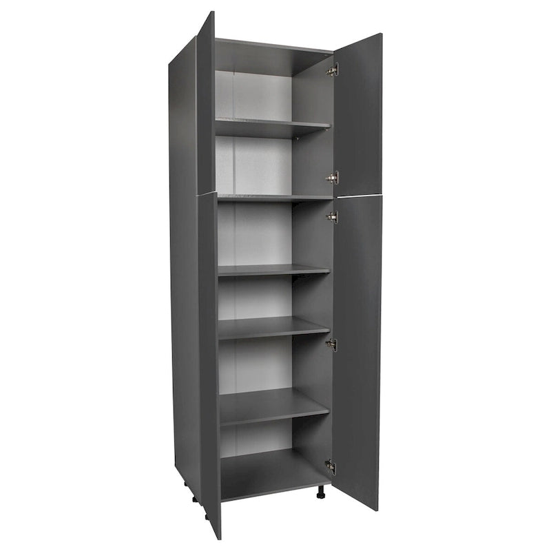 Meuble utilitaire 24 x 90 à quatre portes – Gris – 24 x 90 x 23 3/8