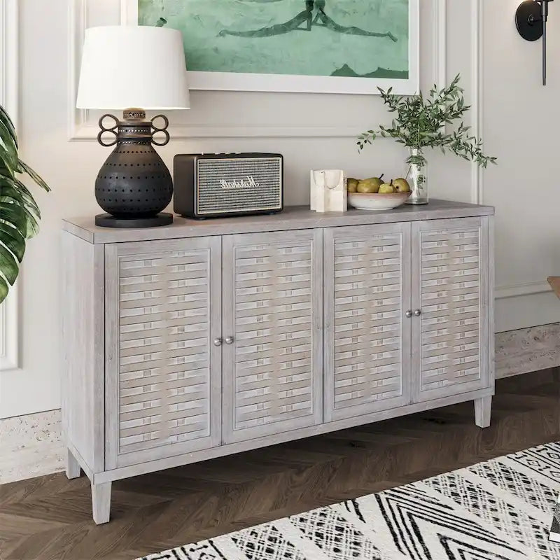 Armoire d'appoint 4 portes en bois buffet de rangement