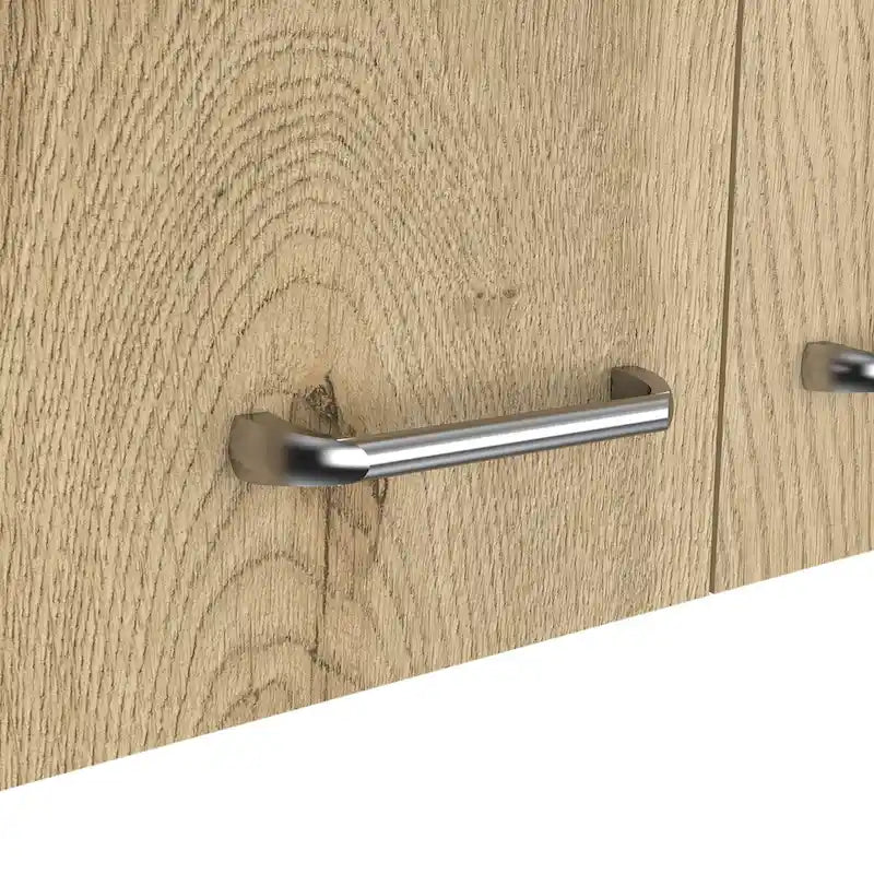 Armoire murale, deux étagères, double porte, finition blanc/gris clair, haute qualité et durable