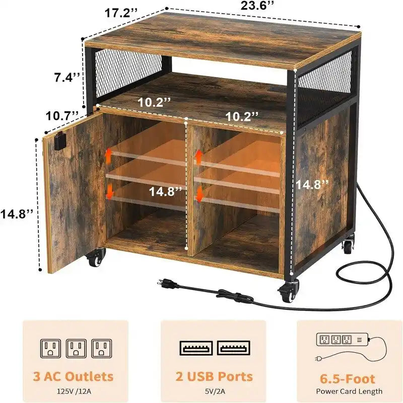 Classeur à roulettes avec serrure – 65P x 13L x 49H cm