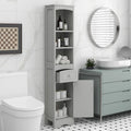 Meuble Colonne de Salle de Bain Autonome avec Tiroir - 34 x 23 x 170 cm (L x l x H)