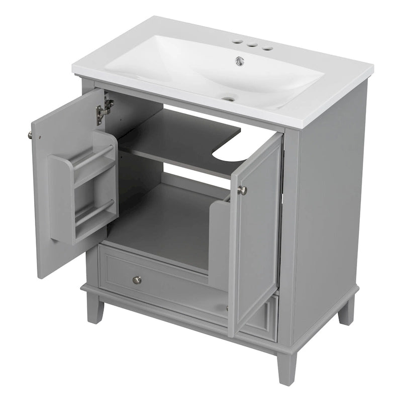 Meuble de salle de bain avec portes et tiroir