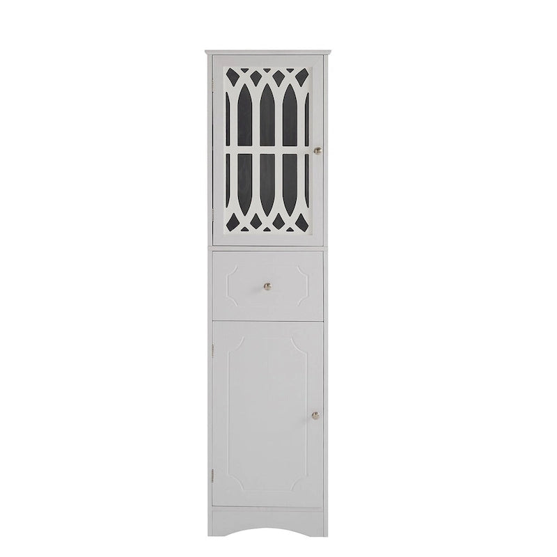 Meuble de salle de bain en bois 2 portes de 64 po avec tablettes ajustables