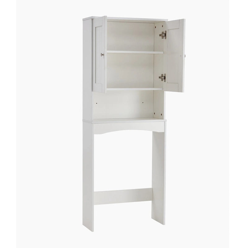 Étagère de salle de bain à poser au-dessus des toilettes, meuble de rangement WC gain de place, organisateur de salle de bain, blanc