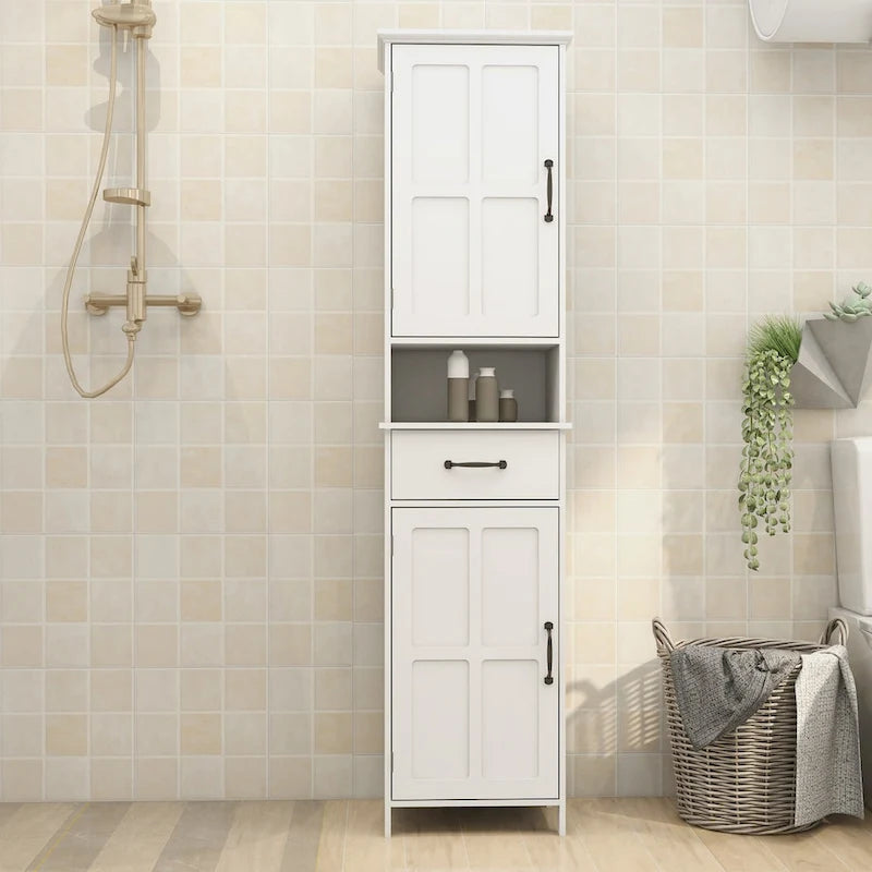 Double Door Narrow Height Slim Floor Standing Cabinet - 15.75L * 11.81W * 64.96H