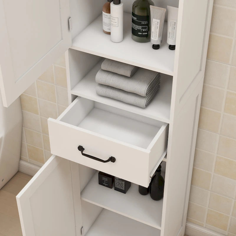 Meuble colonne étroit à double porte de hauteur réduite - 40L * 30l * 165H cm