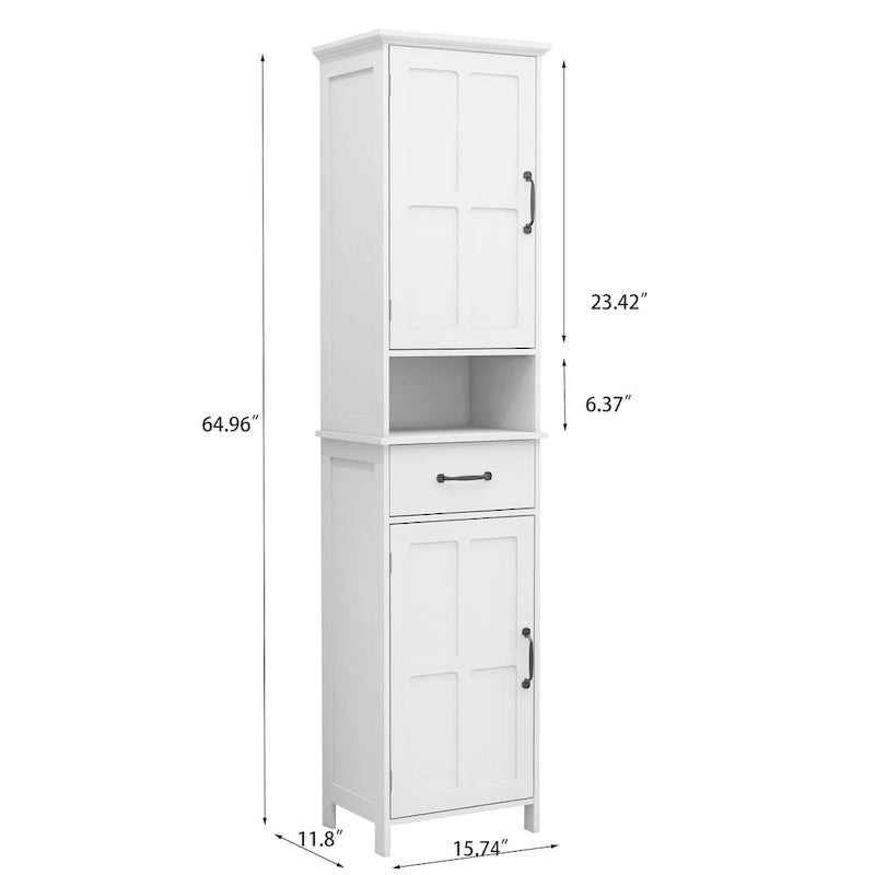 Meuble colonne étroit à double porte de hauteur réduite - 40L * 30l * 165H cm