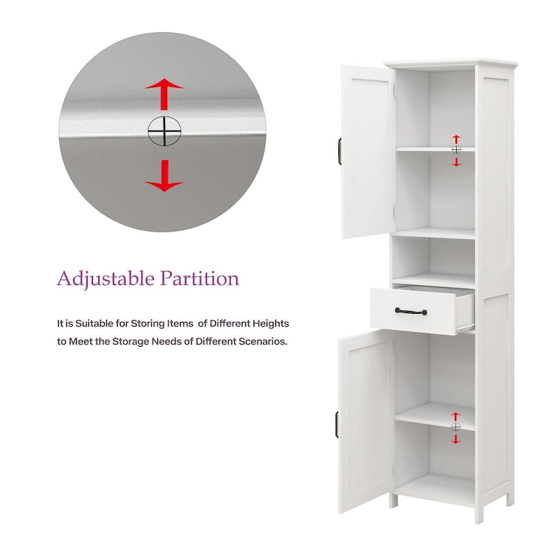 Meuble colonne étroit à double porte de hauteur réduite - 40L * 30l * 165H cm