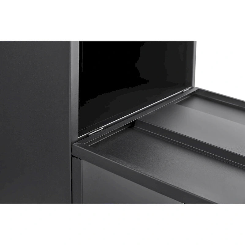 Meuble de bureau Armoire de photocopieur noire 2 portes Meuble photocopieur en acier Caisson mobile pour imprimante