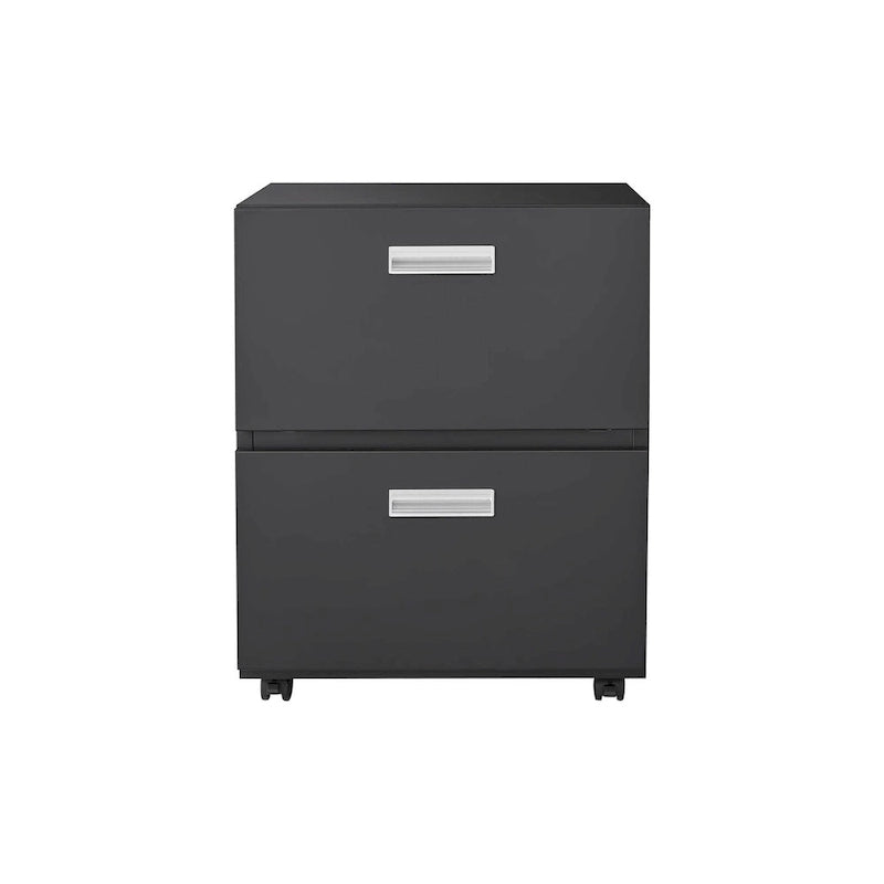 Meuble de bureau Armoire de photocopieur noire 2 portes Meuble photocopieur en acier Caisson mobile pour imprimante